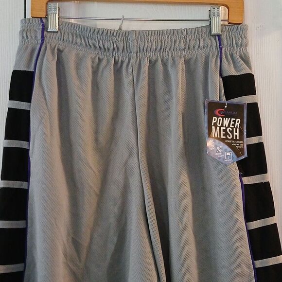 Premium Power Wash gray purple black athletic shorts Sz XXL NWT - Picture 3 of 6